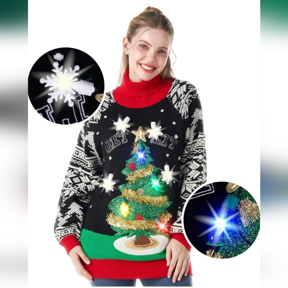 Christmas Long Lighted Sweater